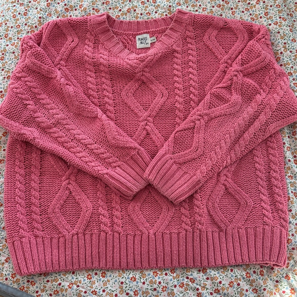 Princess Polly Anaya Pink Cable Knit Sweater - Picture 2 of 3
